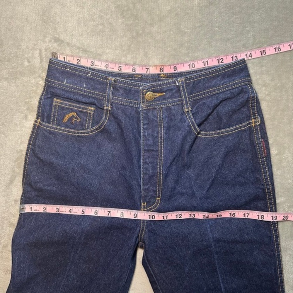 Vintage Jordache J9 Jeans Size 32L *27x26.5 Dark Wash Straight Leg Raw Hem 80s - Picture 13 of 17